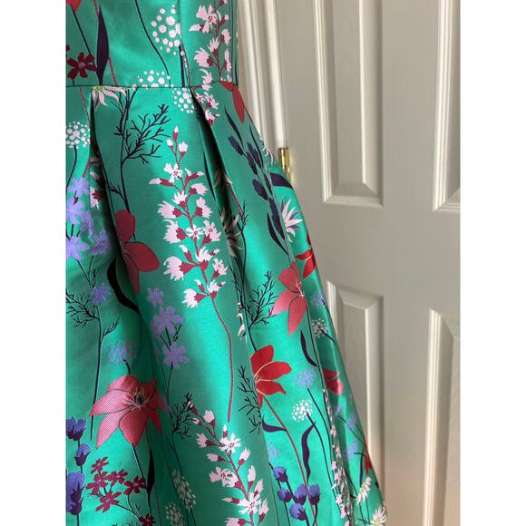 Eliza J Green Floral Spaghetti Strap Fit & Flare Dress - Picture 7 of 16